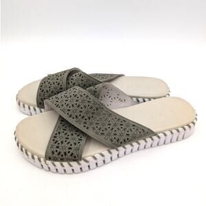 Ilse Jacobsen Tulip Crossband Platform Sandal Women's Army Size US12 EU43